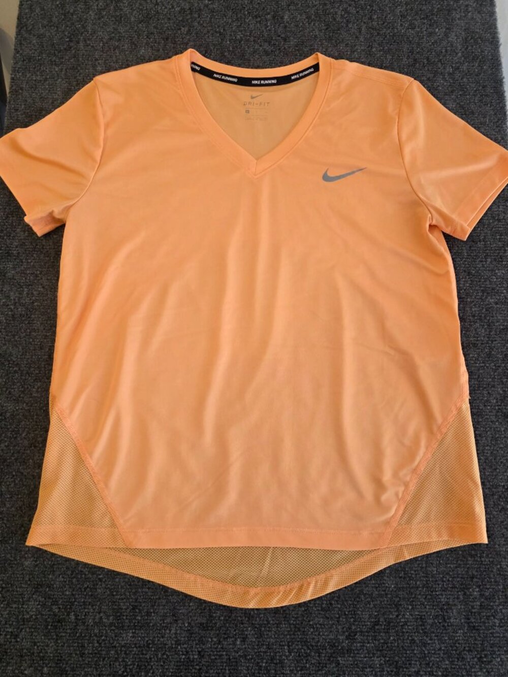 Nike Running Dri-FIT Orange Mesh Performance Top Women's Small